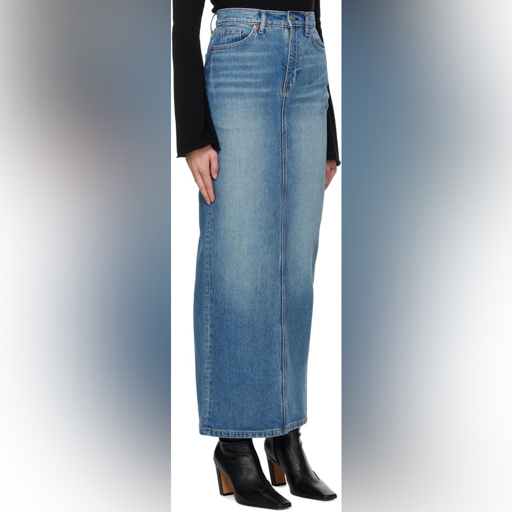 Reformation denim maxi skirt